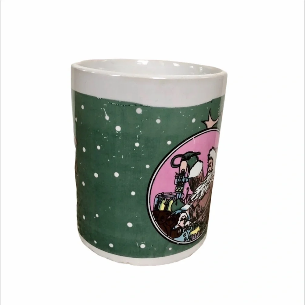 Green Porcelain Holiday Christmas Coffee & Tea Mug - Picture 2 of 7